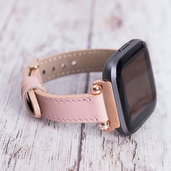 Fitbit Versa 1, 2, 3 & Sense Leather Band Pink - Picture 6 of 6